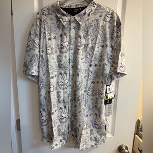 Psycho Tuna XXL Sea Dames Short-Sleeve Print Button-Up Shirt